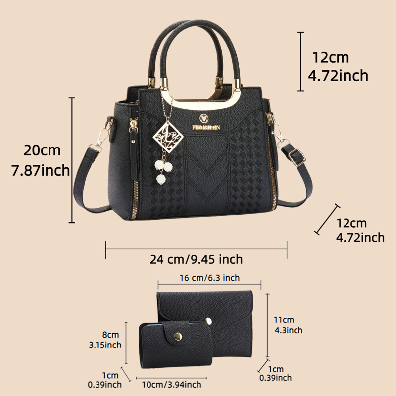 3-piece handbag set made of ly - огляд і ціна Women Bags Daily Use