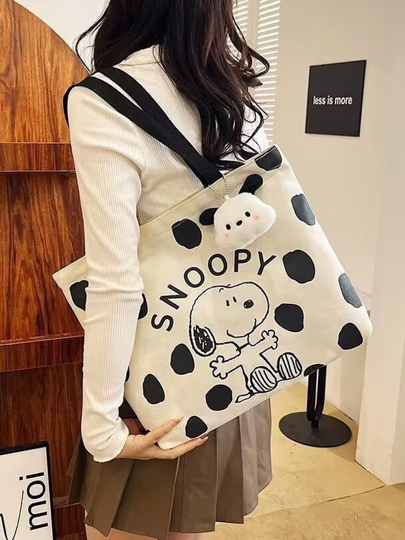 Cartoon Snoopy Canvas Shoulder - огляд і ціна Women Bags Daily Use